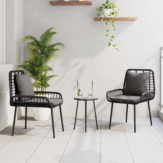 Have Spisebordssæt 3 stk. Sort og Anthracit polyrattan