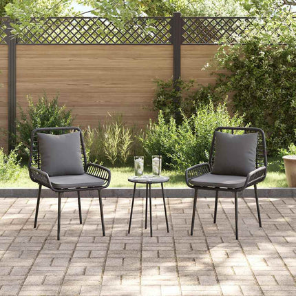 Have Spisebordssæt 3 stk. Sort og Anthracit polyrattan