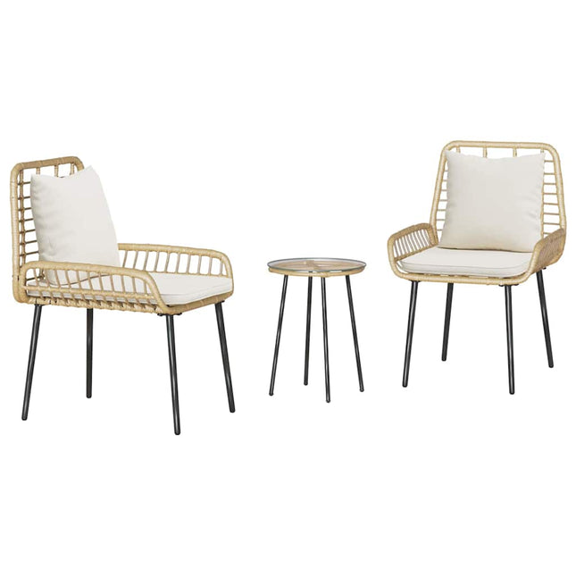 Have Spisebordssæt 3 stk. Brun og Creme polyrattan