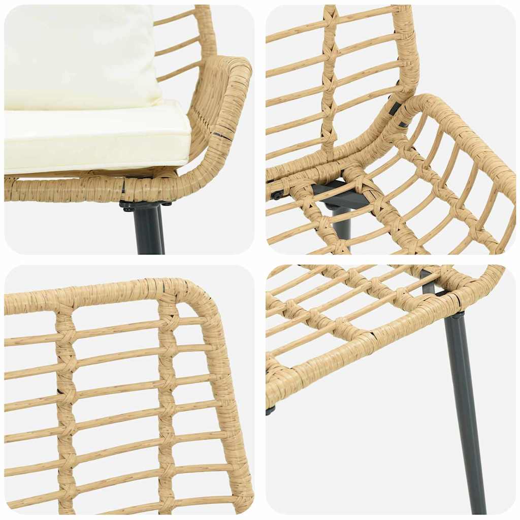 Havebænk Brun og Creme polyrattan