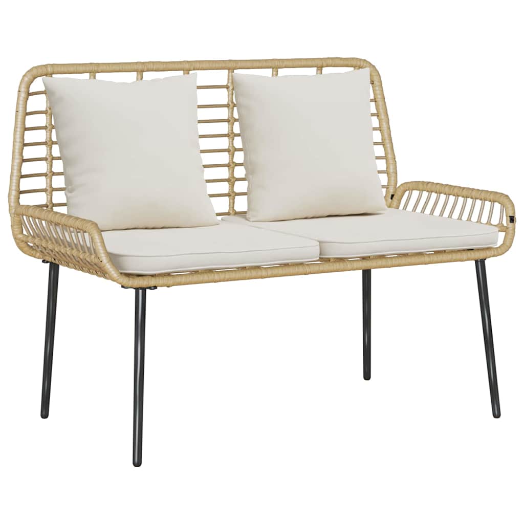 Havebænk Brun og Creme polyrattan