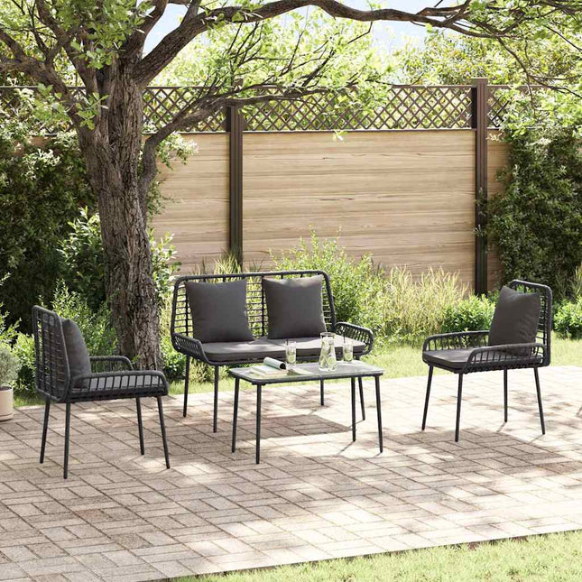 Have Spisebordssæt 3 stk. Sort og Anthracit polyrattan