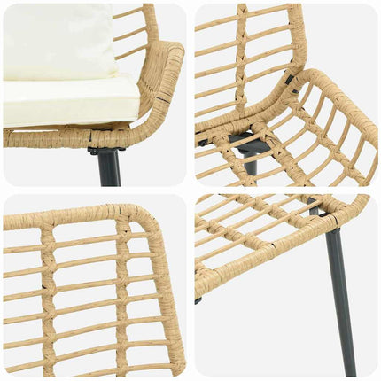 Have Spisebordssæt 3 stk. Brun og Creme polyrattan