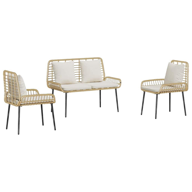 Have Spisebordssæt 3 stk. Brun og Creme polyrattan