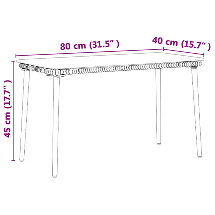 Havemøbel Bord Naturfarvet 80 x 40 x 45 cm polyrattan