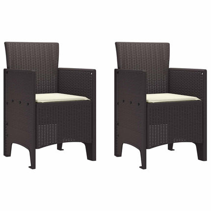 Have Stol med pude 2 pcs Brun 53 x 49 x 85 cm Polypropylen