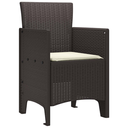 Have Stol med pude 2 pcs Brun 53 x 49 x 85 cm Polypropylen