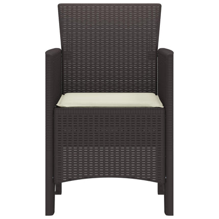 Have Stol med pude 2 pcs Brun 53 x 49 x 85 cm Polypropylen
