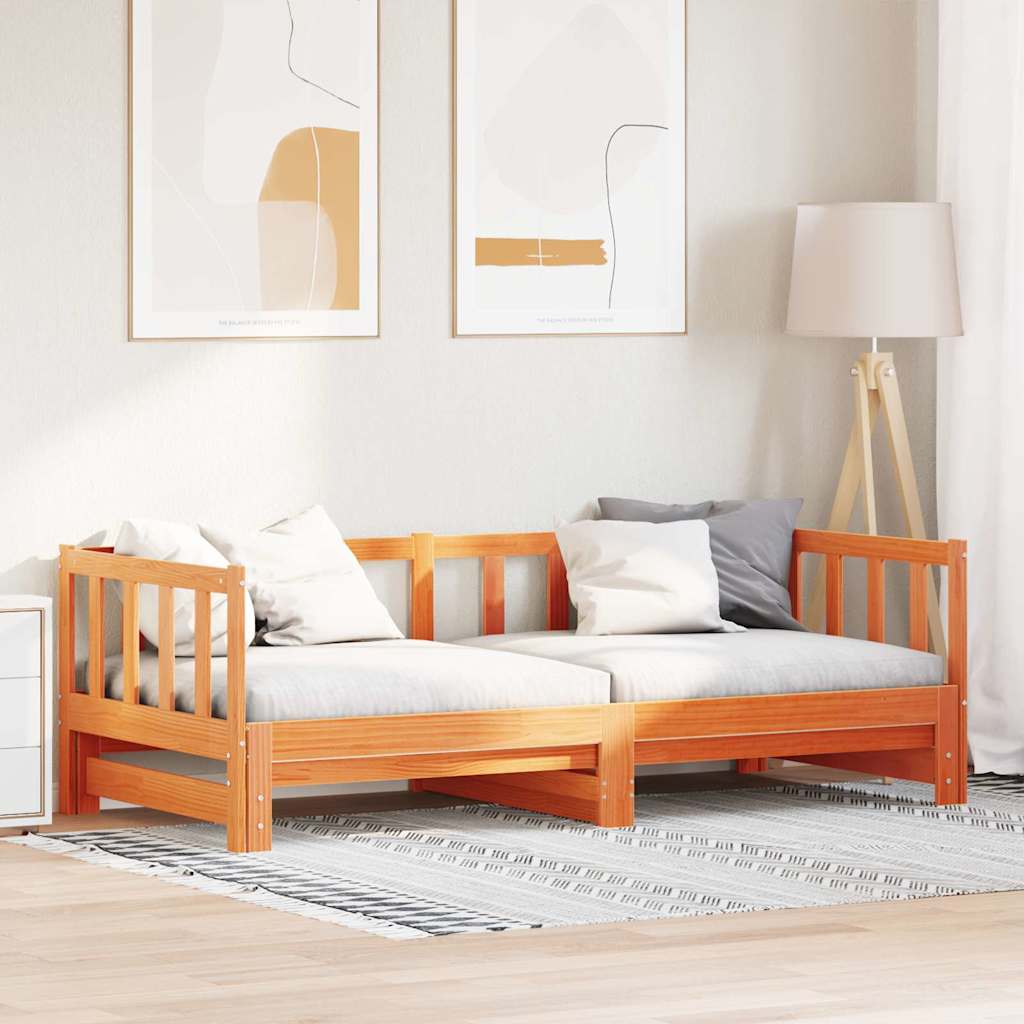 Utrækkelig Dag-seng Voks brun 203.5 x 164 x 66 cm