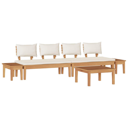 Havesofa Sæt 5 pcs Brun og Creme