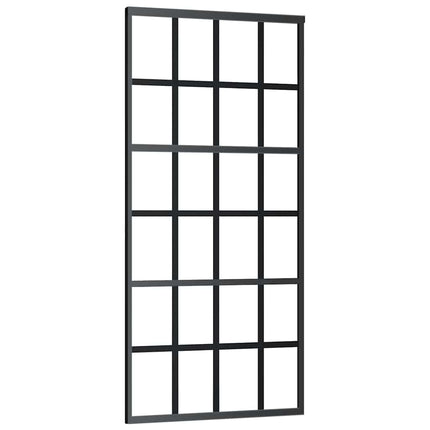 skydedør med hardwaresæt 90x205 cm ESG glas sort