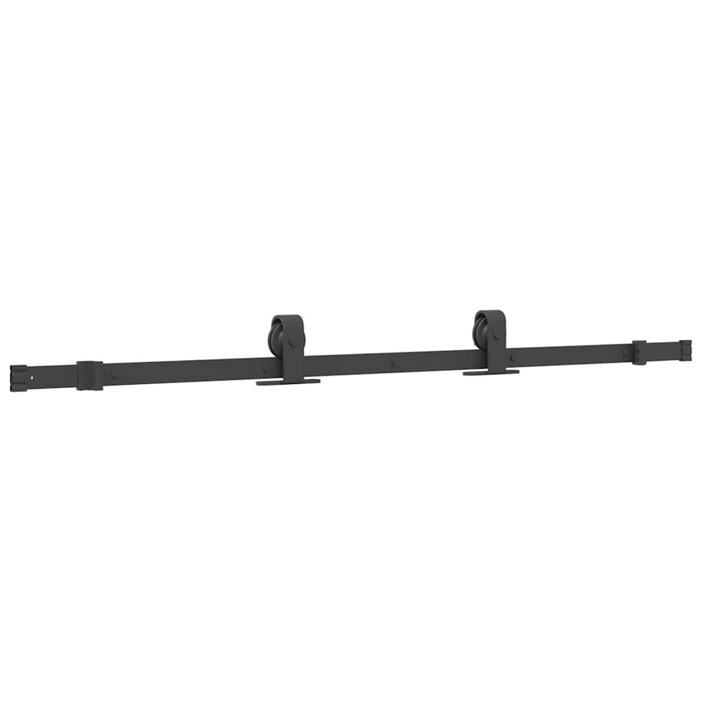 skydedør med hardwaresæt 90x205 cm hærdet glas sort