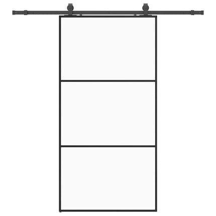 skydedør med hardwaresæt 102x205 cm ESG glas sort
