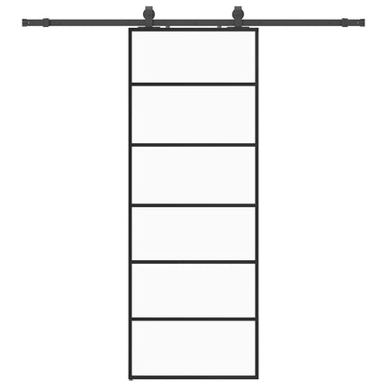 skydedør med hardwaresæt 76x205 cm ESG glas sort
