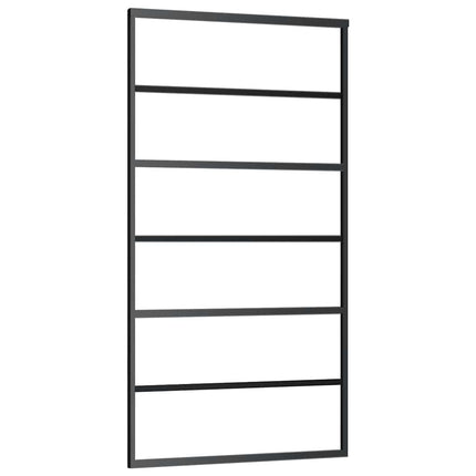 skydedør med hardwaresæt 102x205 cm ESG glas sort