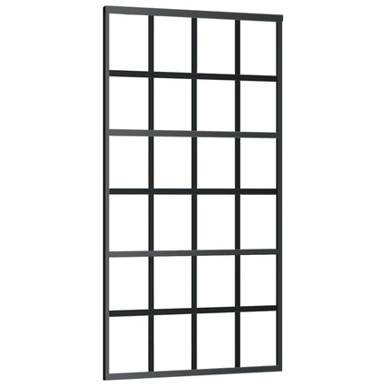 skydedør med hardwaresæt 102x205 cm ESG glas sort