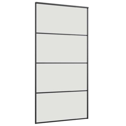 skydedør med hardwaresæt 102,5x205 cm ESG glas sort
