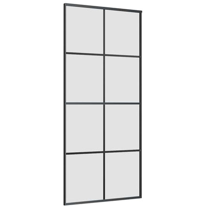 skydedør med hardwaresæt 90x205 cm ESG glas sort