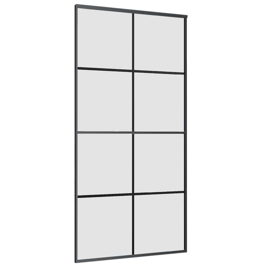 skydedør med hardwaresæt 102,5x205 cm ESG glas sort