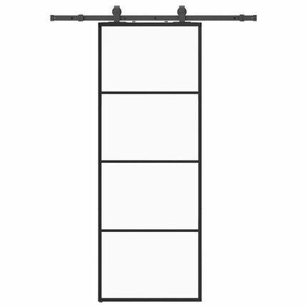 skydedør med hardwaresæt 76x205 cm ESG glas sort