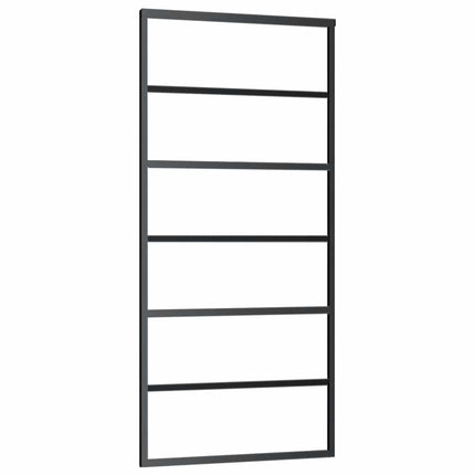 skydedør med hardwaresæt 90x205 cm ESG glas sort