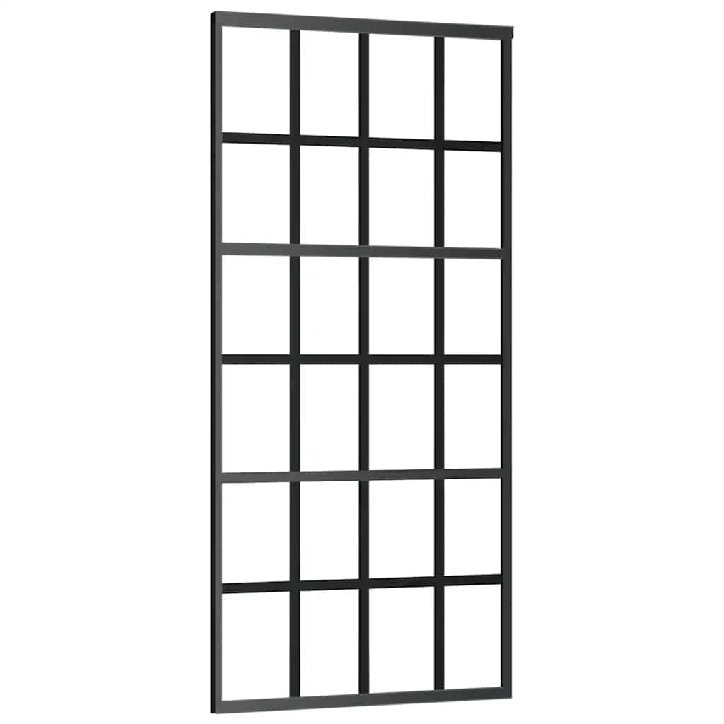 skydedør med hardwaresæt 90x205 cm ESG glas sort
