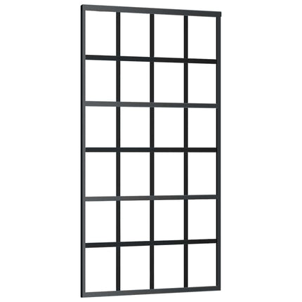 skydedør med hardwaresæt 102x205 cm ESG glas sort