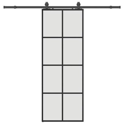 skydedør med hardwaresæt 76x205 cm ESG glas sort