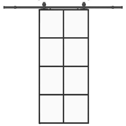 skydedør med hardwaresæt 90x205 cm ESG glas sort