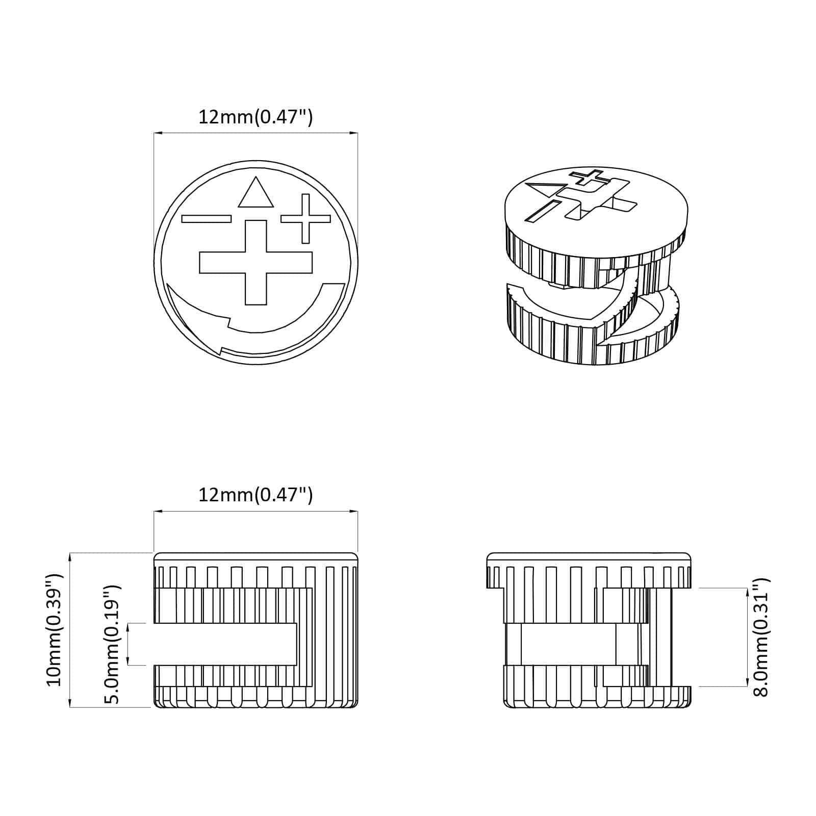 Kam Lås Skruer 8372 pcs Sølv Metal