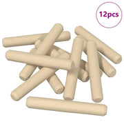 Trædowels 12 pcs Brun Ø 8 x 50 mm Massivt træ