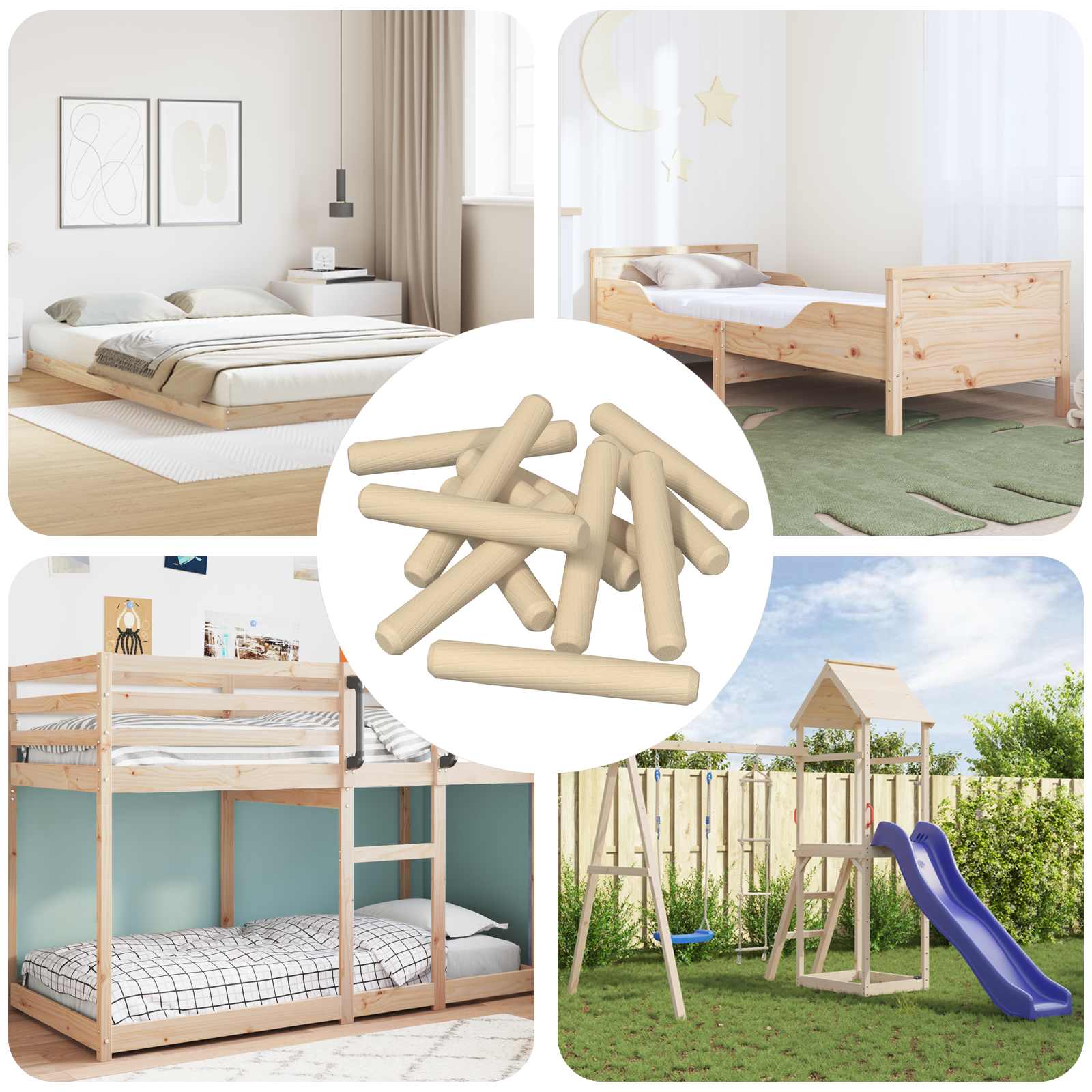 Trædowels 12000 pcs Brun Massivt træ