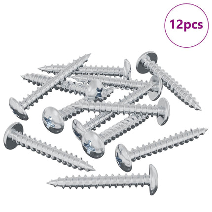 Træskrue 12 pcs Sølv M4 x 28 mm Jern