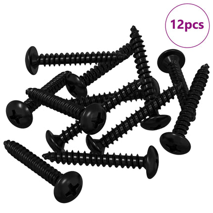 Tapenagel 12 pcs Sort M4 x 28 mm Stål