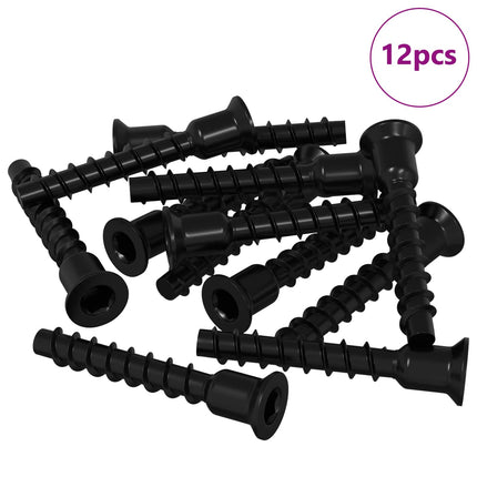Stikhætte skrue 12 pcs Sort 7 x 40 mm Jern