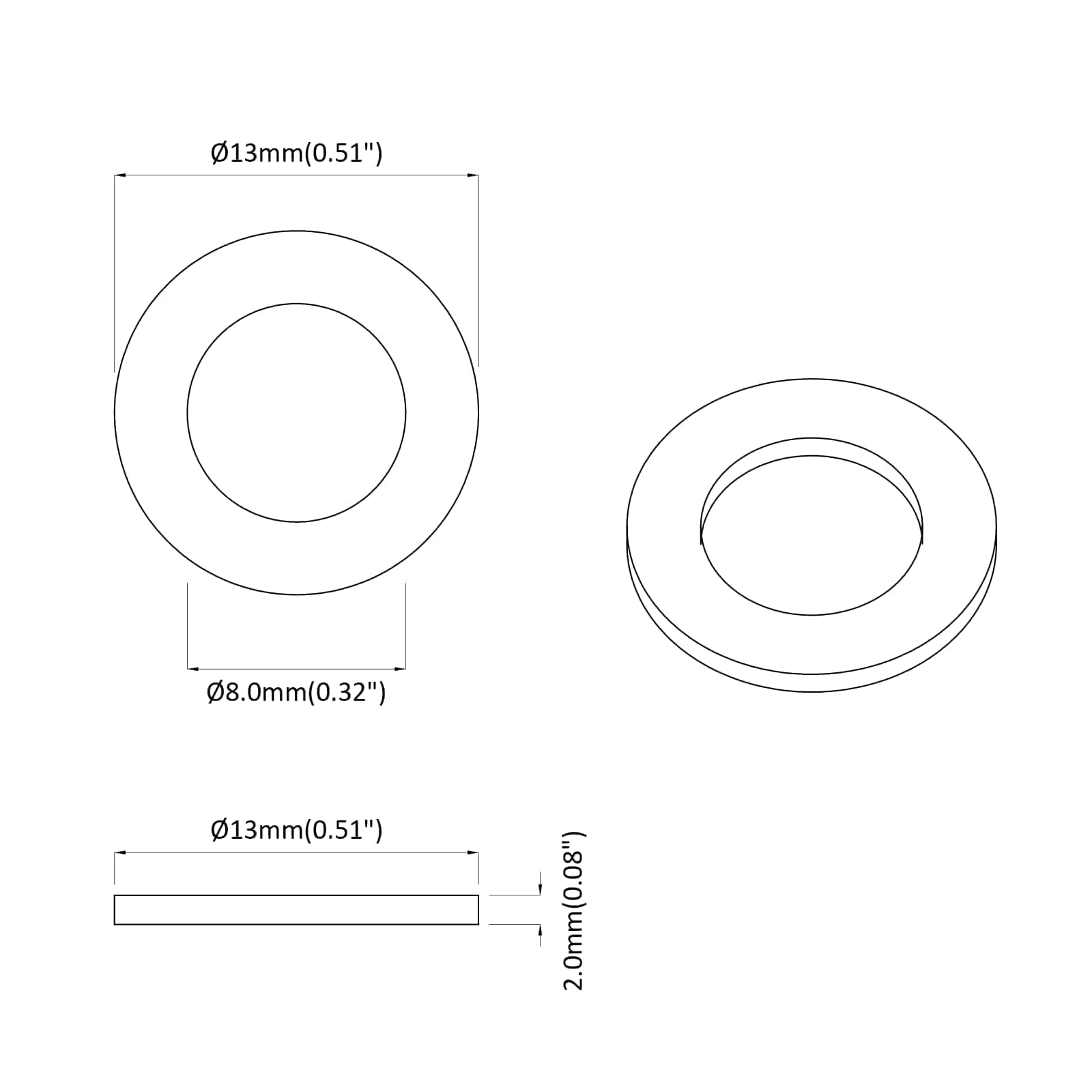 Fjedervasker 2 pcs Hvid 13 x 1 mm Jern