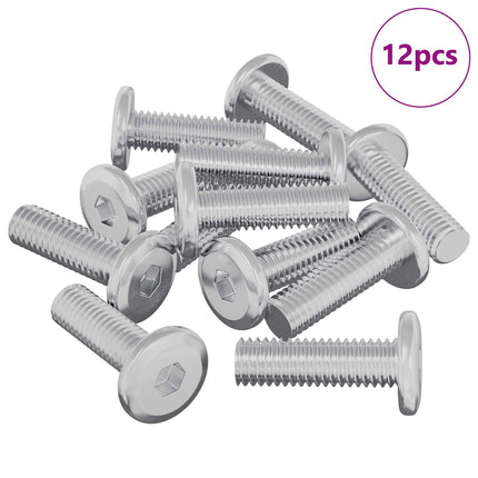 Skrue 12 pcs Sølv 8 x 25 mm Stål