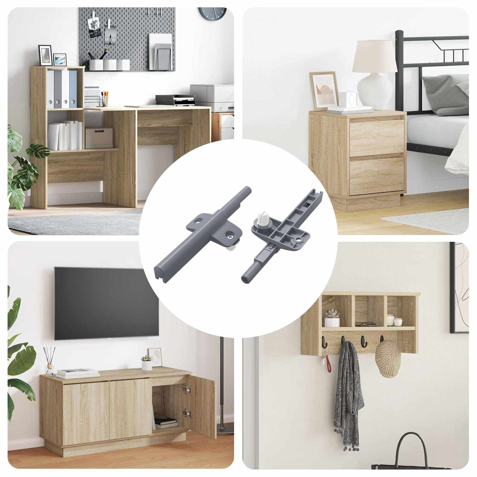 Blød luk damper 2 pcs Grå 125 x 47 x 15 mm PP