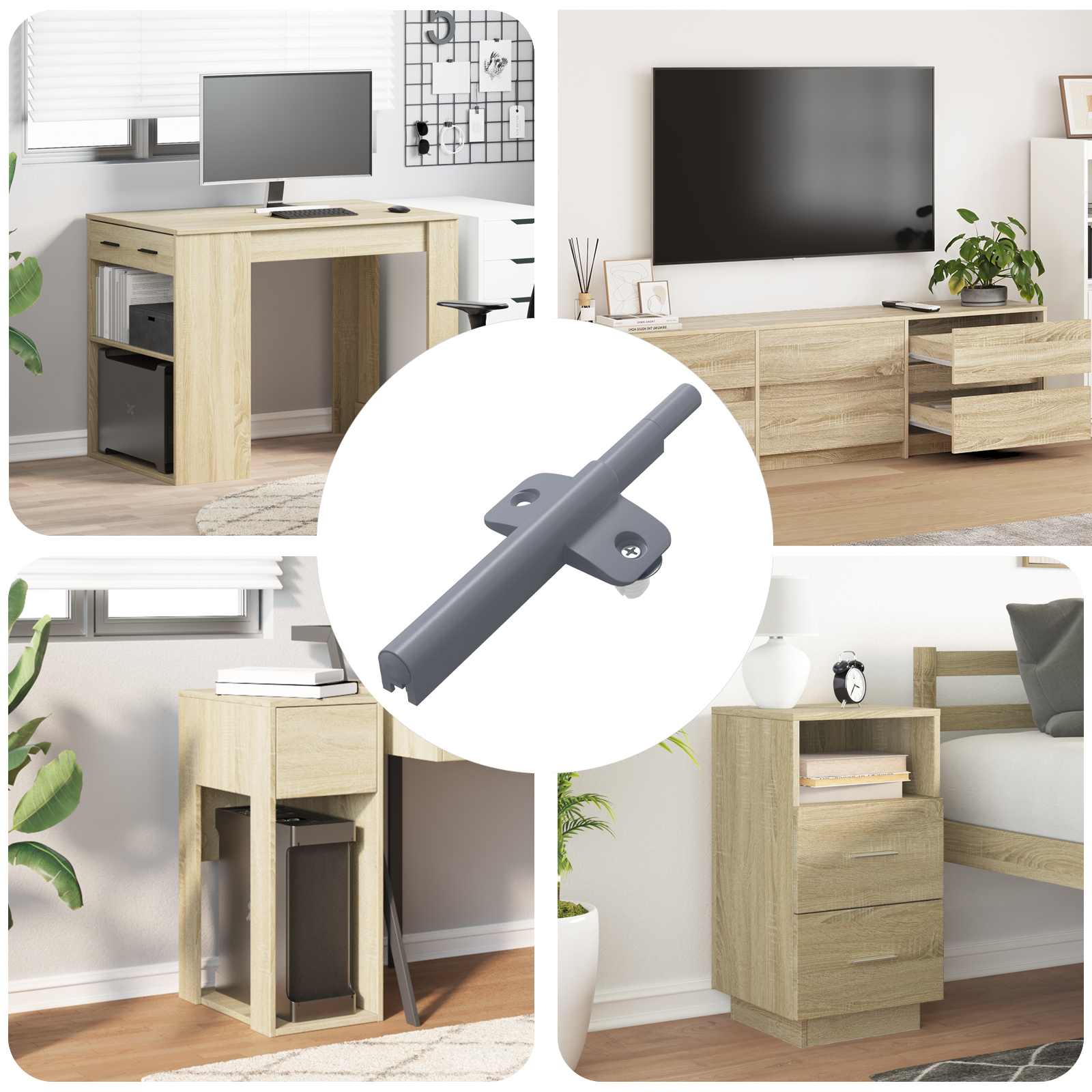 Blød luk damper 12 pcs Grå 125 x 47 x 15 mm PP