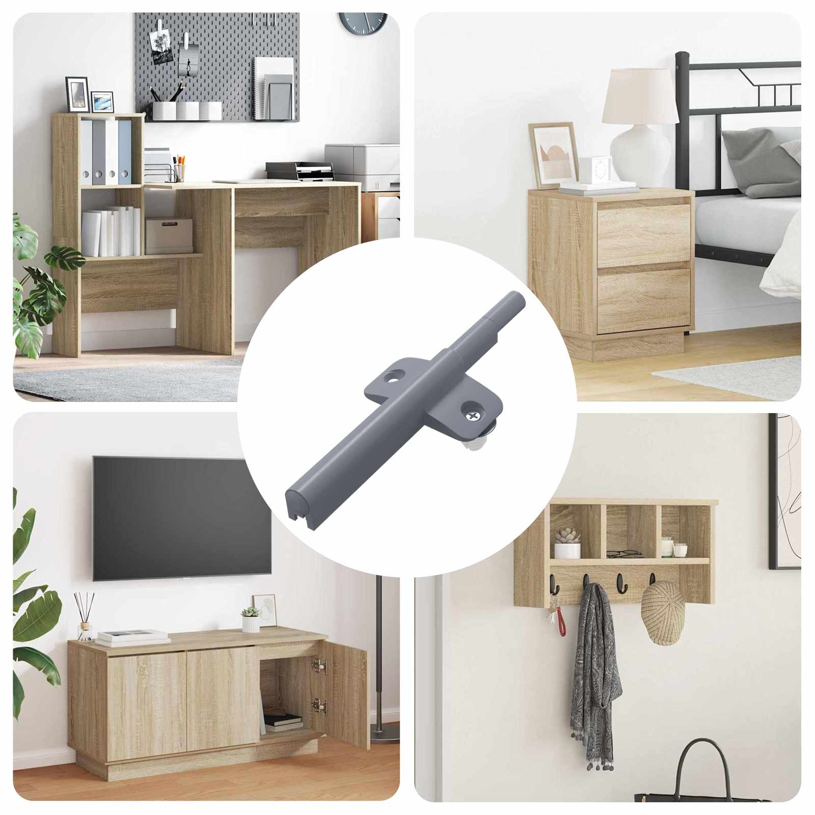 Blød luk damper 1161 pcs Grå 125 x 47 x 15 mm PP