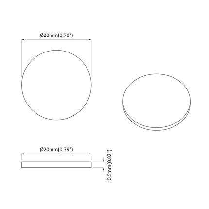 Klistermærke 12 stk. Hvid Ø 20 x 0,5 mm Papir