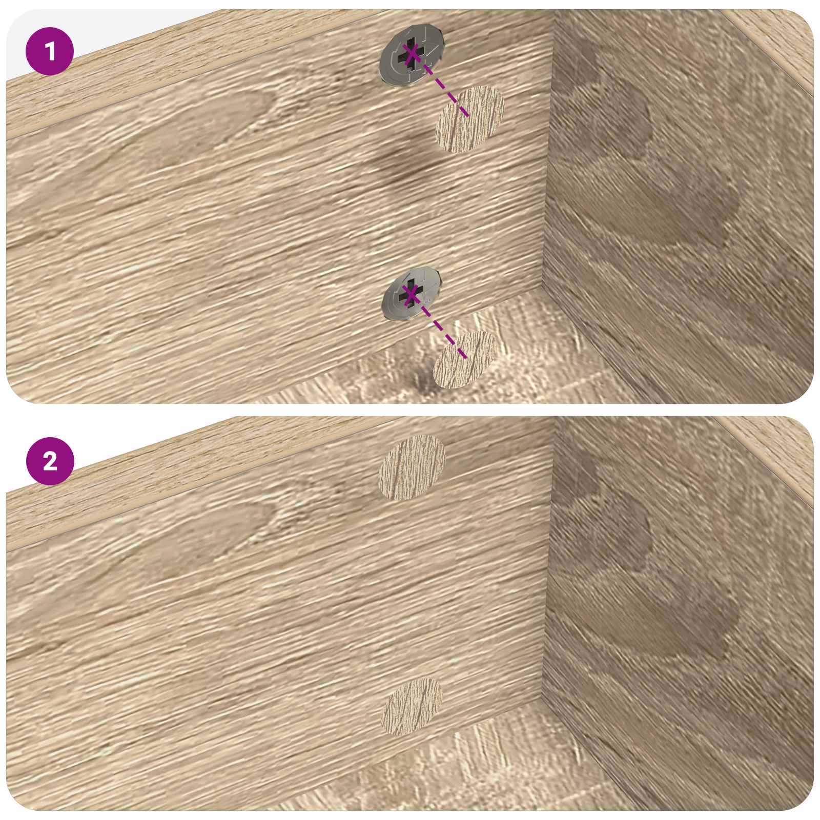 Klæbende Skrue Cover 12 pcs Sonoma eg Ø 20 x 0,5 mm
