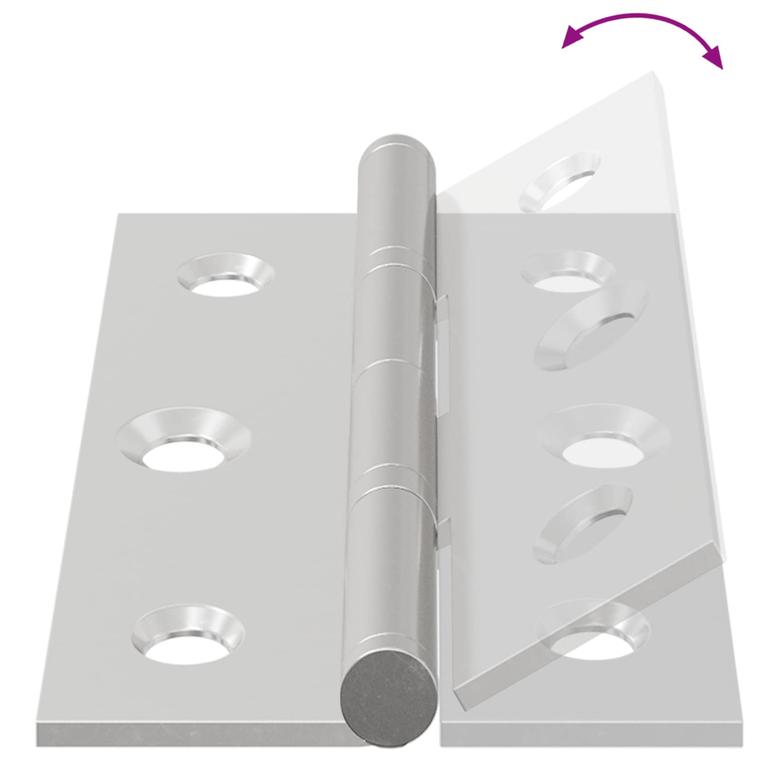 Hængsel Ensfarvet 12 pcs Sølv 58 x 35 x 1 mm Stål