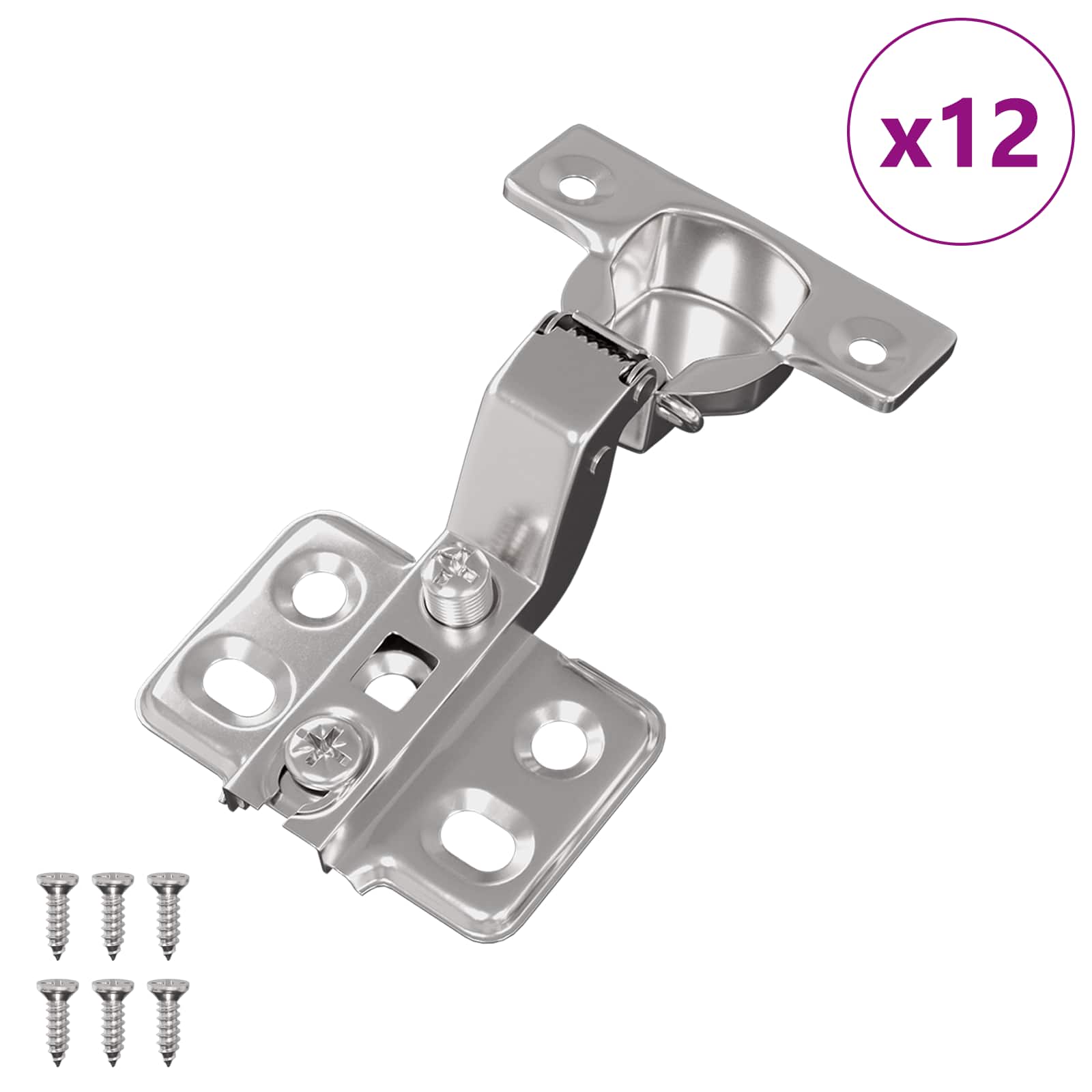 Hængsel 12 pcs Nikkel 85 x 52,5 x 9,5 mm Jern