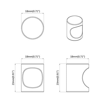 Kabinet Knob 1011 pcs Sort Jern