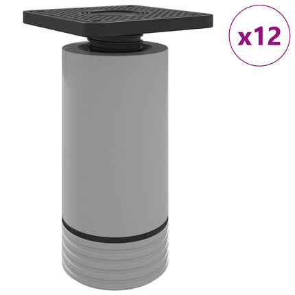 Møbelben Indstillelig 12 pcs Hvid 64 x 64 x 100 mm PP
