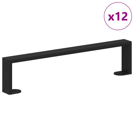 Møbelben 12 stk. Sort 436 x 40,5 x 100 mm Jern
