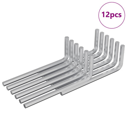 Inbuss nøgle 12 pcs Sølv 20 x 52 mm Stål