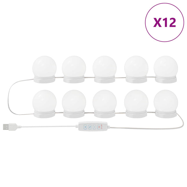 Spejl Lygter 12 pcs Hvid 4.5 x 4.5 x 4.8 cm Plastik