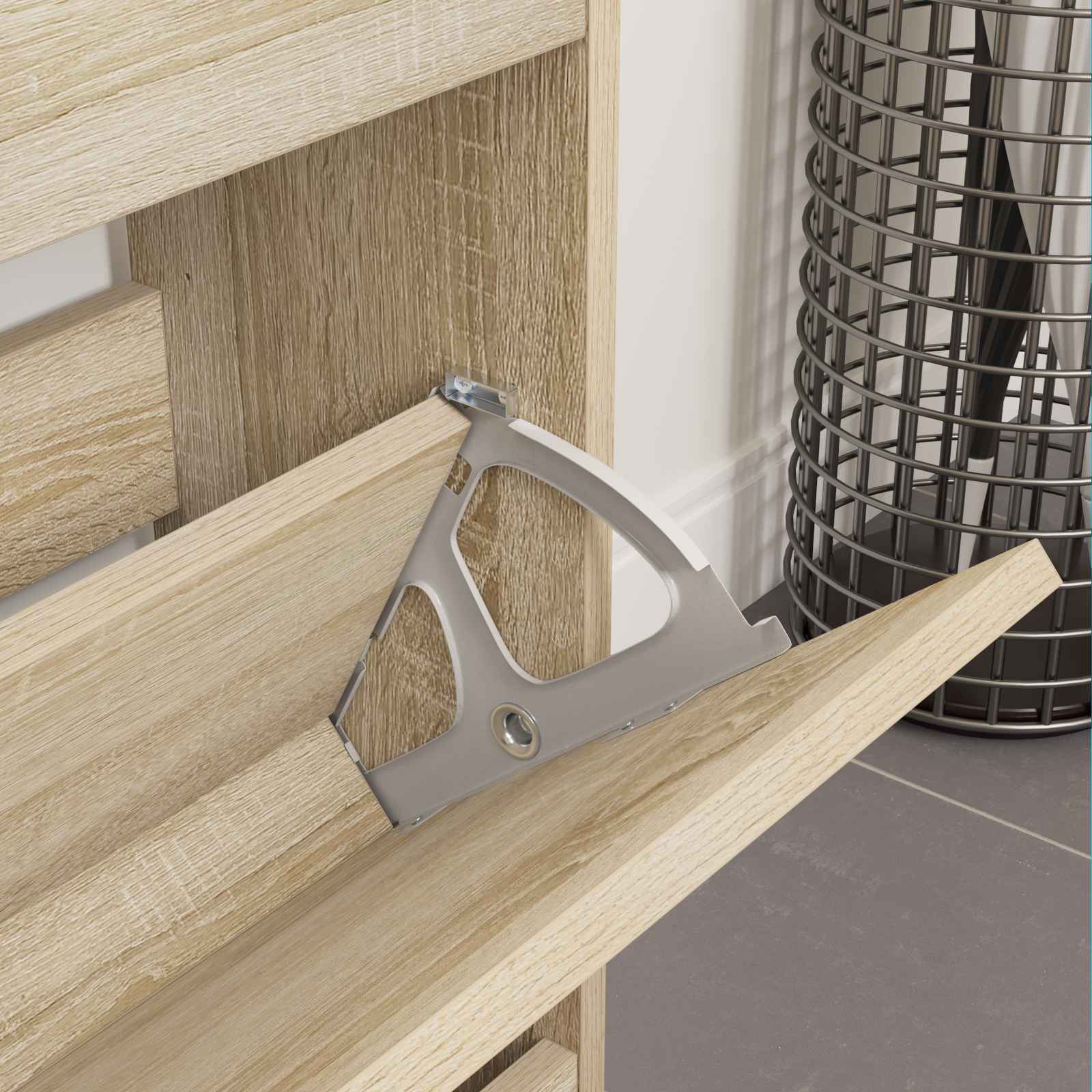 Flip skuffehængsel 12 pcs Sølv 235 x 155 x 30 mm Jern